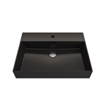 Milano Wall-Mounted Sink Fireclay 24 in. 1-Hole with Overflow in Matte Black