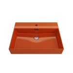 Milano Wall-Mounted Sink Fireclay 24 in. 1-Hole with Overflow in Orange