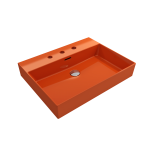 Milano Wall-Mounted Sink Fireclay 24 in. 3-Hole with Overflow in Orange
