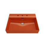 Milano Wall-Mounted Sink Fireclay 24 in. 3-Hole with Overflow in Orange