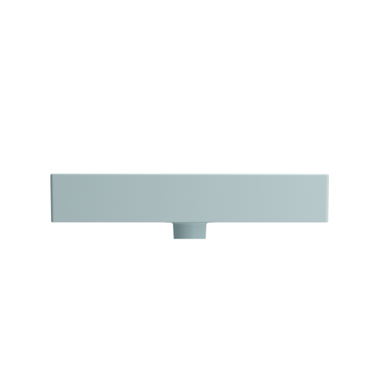 Milano Wall-Mounted Sink Fireclay 24 in. 1-Hole with Overflow in Matte Ice Blue