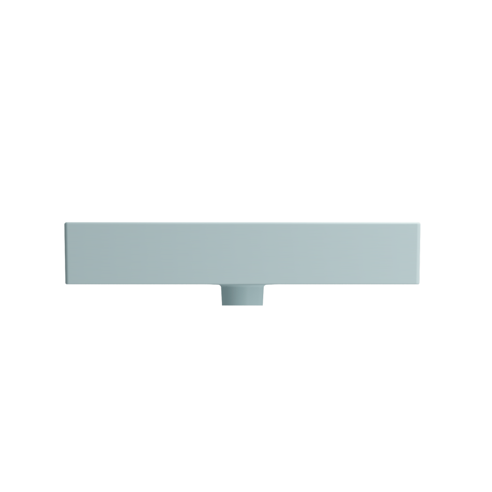 Milano Wall-Mounted Sink Fireclay 24 in. 1-Hole with Overflow in Matte Ice Blue