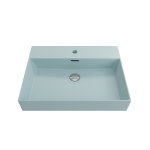 Milano Wall-Mounted Sink Fireclay 24 in. 1-Hole with Overflow in Matte Ice Blue