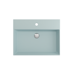 Milano Wall-Mounted Sink Fireclay 24 in. 1-Hole with Overflow in Matte Ice Blue