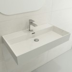 Milano Wall-Mounted Sink Fireclay 32 in. 1-Hole with Overflow in White