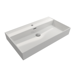 Milano Wall-Mounted Sink Fireclay 32 in. 1-Hole with Overflow in White