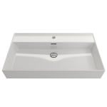 Milano Wall-Mounted Sink Fireclay 32 in. 1-Hole with Overflow in White