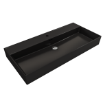 Milano Wall-Mounted Sink Fireclay 39.75 in. 1-Hole with Overflow in Matte Black