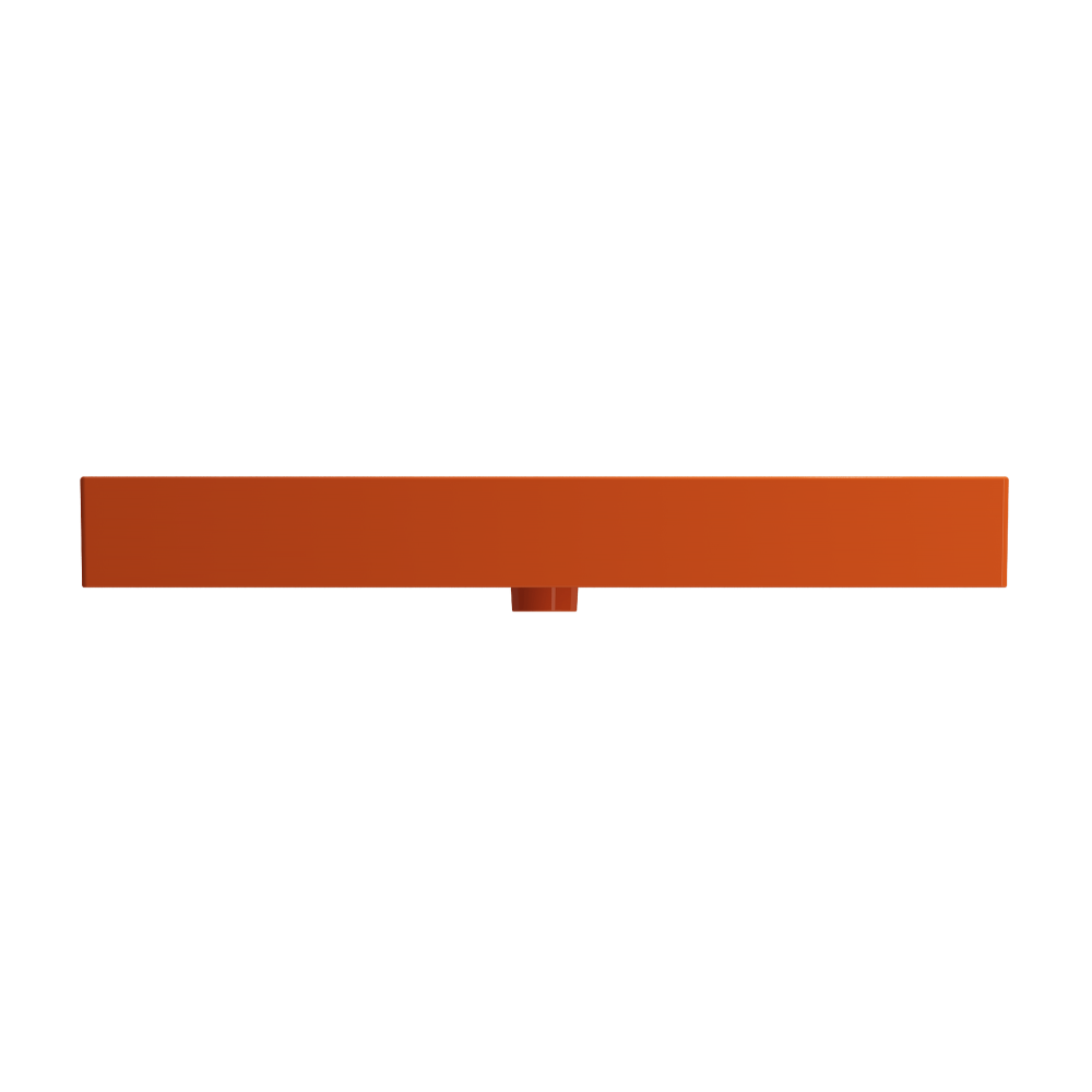 Milano Wall-Mounted Sink Fireclay 39.75 in. 1-Hole with Overflow in Orange