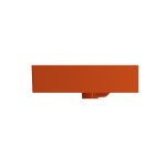 Milano Wall-Mounted Sink Fireclay 39.75 in. 1-Hole with Overflow in Orange