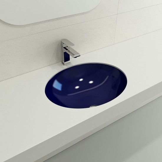 Parma Undermount Sink Fireclay 22 in. with Overflow in Sapphire Blue