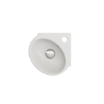 Milano Corner Sink Fireclay 12 in. 1-Hole with Overflow in Matte White