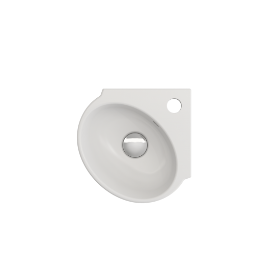 Milano Corner Sink Fireclay 12 in. 1-Hole with Overflow in Matte White