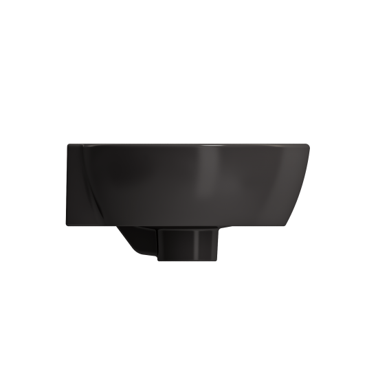 Milano Corner Sink Fireclay 12 in. 1-Hole with Overflow in Matte Black