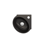 Milano Corner Sink Fireclay 12 in. 1-Hole with Overflow in Matte Black