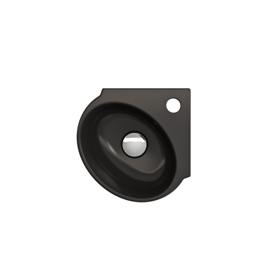 Milano Corner Sink Fireclay 12 in. 1-Hole with Overflow in Matte Black