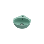 Milano Corner Sink Fireclay 12 in. 1-Hole with Overflow in Matte Mint Green