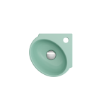 Milano Corner Sink Fireclay 12 in. 1-Hole with Overflow in Matte Mint Green