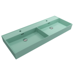 Milano Wall-Mounted Sink Fireclay 47.75 in. Double Bowl in Matte Mint Green