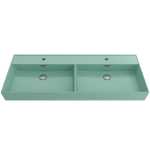 Milano Wall-Mounted Sink Fireclay 47.75 in. Double Bowl in Matte Mint Green