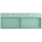 Milano Wall-Mounted Sink Fireclay 47.75 in. Double Bowl in Matte Mint Green