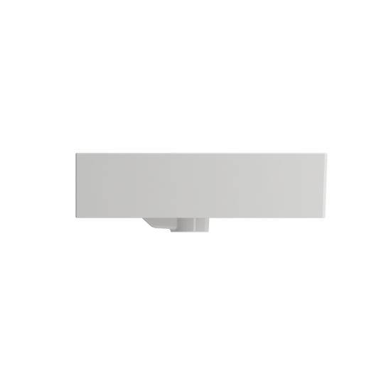 Milano Wall-Mounted Sink Fireclay 47.75 in. 1-Hole with Overflow in White