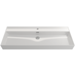 Milano Wall-Mounted Sink Fireclay 47.75 in. 1-Hole with Overflow in White