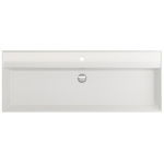 Milano Wall-Mounted Sink Fireclay 47.75 in. 1-Hole with Overflow in White