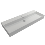 Milano Wall-Mounted Sink Fireclay 47.75 in. 1-Hole with Overflow in Matte White