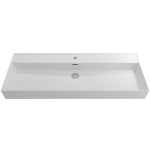 Milano Wall-Mounted Sink Fireclay 47.75 in. 1-Hole with Overflow in Matte White