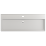 Milano Wall-Mounted Sink Fireclay 47.75 in. 1-Hole with Overflow in Matte White