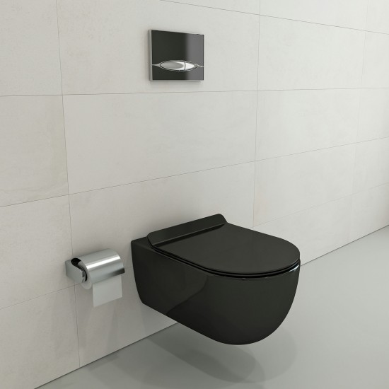 Vettore Wall-Hung Toilet Bowl in Black