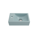 Milano Wall-Mounted Sink Fireclay 14.5 in. 1-hole Right Faucet in Matte Ice Blue