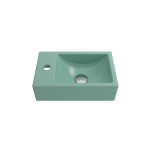 Milano Wall-Mounted Sink Fireclay 14.5in 1-hole Right Faucet in Matte Mint Green