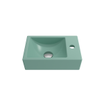 Milano Wall-Mounted Sink Fireclay 14.5in. 1-hole Left Faucet in Matte Mint Green