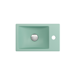 Milano Wall-Mounted Sink Fireclay 14.5in. 1-hole Left Faucet in Matte Mint Green