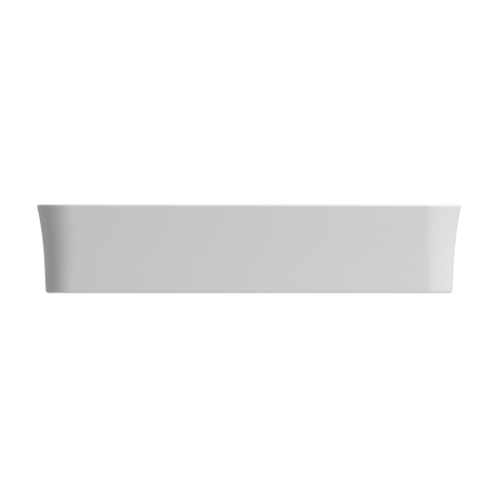 Sottile Rectangle Vessel Fireclay 21.5 in. with Drain Cover in Matte White