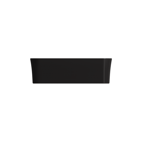 Sottile Rectangle Vessel Fireclay 21.5 in. with Drain Cover in Matte Black