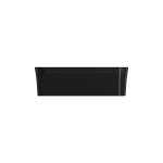Sottile Rectangle Vessel Fireclay 21.5 in. with Matching Drain Cover in Black