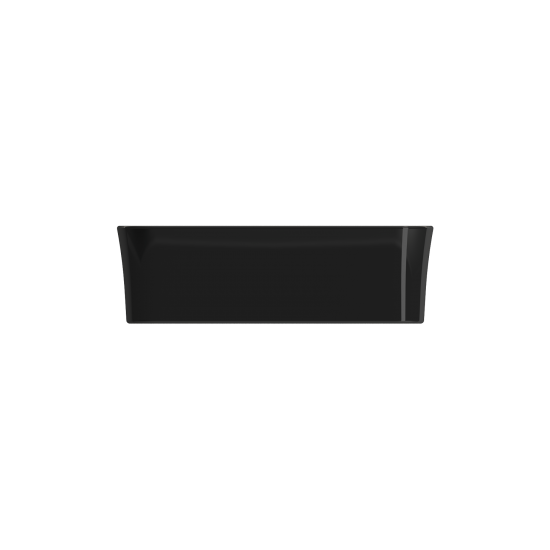 Sottile Rectangle Vessel Fireclay 21.5 in. with Matching Drain Cover in Black