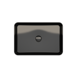 Sottile Rectangle Vessel Fireclay 21.5 in. with Matching Drain Cover in Black