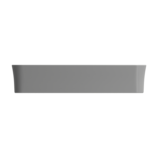 Sottile Rectangle Vessel Fireclay 21.5 in. with Drain Cover in Matte Gray