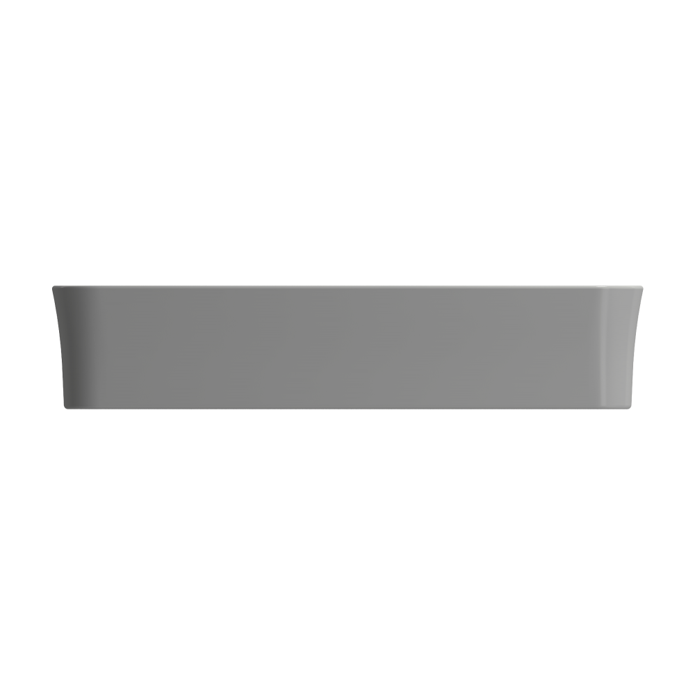 Sottile Rectangle Vessel Fireclay 21.5 in. with Drain Cover in Matte Gray