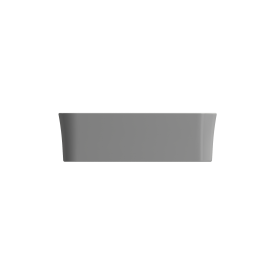 Sottile Rectangle Vessel Fireclay 21.5 in. with Drain Cover in Matte Gray