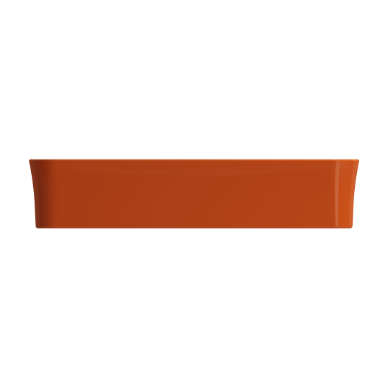 Sottile Rectangle Vessel Fireclay 21.5 in. with Matching Drain Cover in Orange