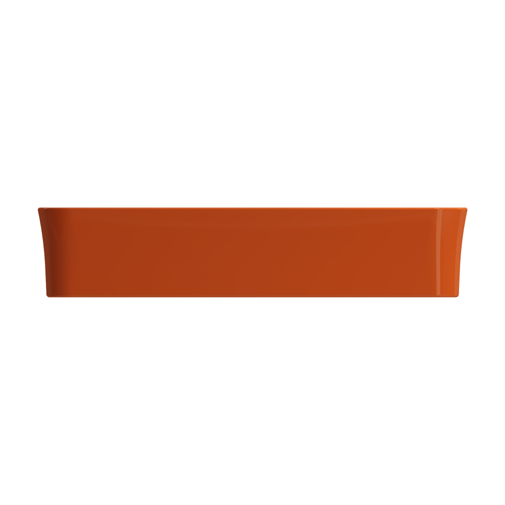 Sottile Rectangle Vessel Fireclay 21.5 in. with Matching Drain Cover in Orange