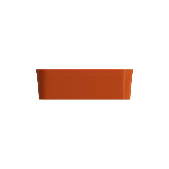 Sottile Rectangle Vessel Fireclay 21.5 in. with Matching Drain Cover in Orange