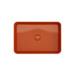 Sottile Rectangle Vessel Fireclay 21.5 in. with Matching Drain Cover in Orange