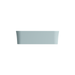 Sottile Rectangle Vessel Fireclay 21.5 in. with Drain Cover in Matte Ice Blue