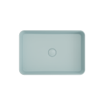 Sottile Rectangle Vessel Fireclay 21.5 in. with Drain Cover in Matte Ice Blue